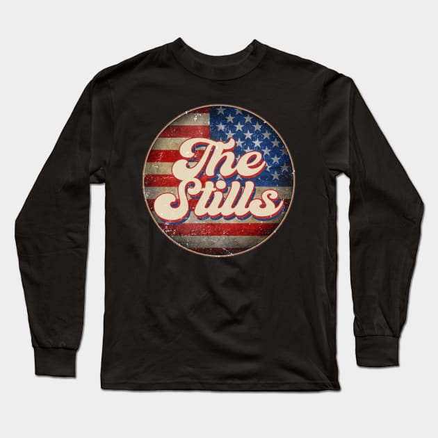 American Flag Personalized Stills Proud Name Birthday Long Sleeve T-Shirt by BilodeauBlue